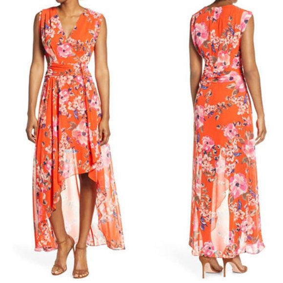 Eliza J Dresses & Skirts - Eliza J Floral High/Low Maxi Dress Red NWT Sz: 14P